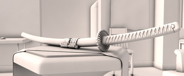 japanese dai-katana katana black 3d model - Black Dai-Katana.scn... by Polygon Pusher